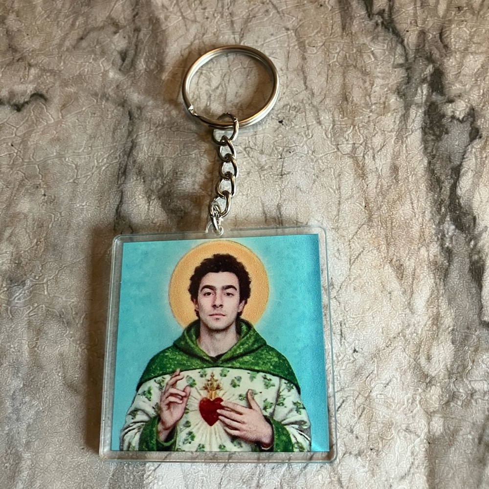 Saint Keychain with Green Robe